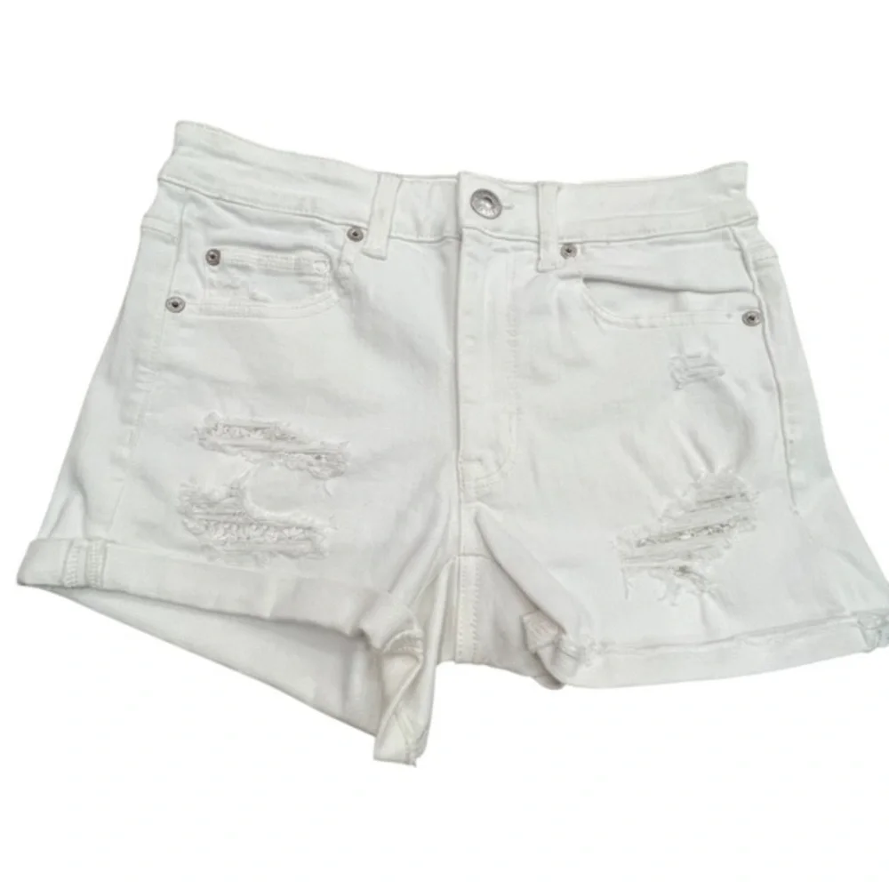 American Eagle High Rise Shortie Taille Haute Next Level White Shorts Size 6
